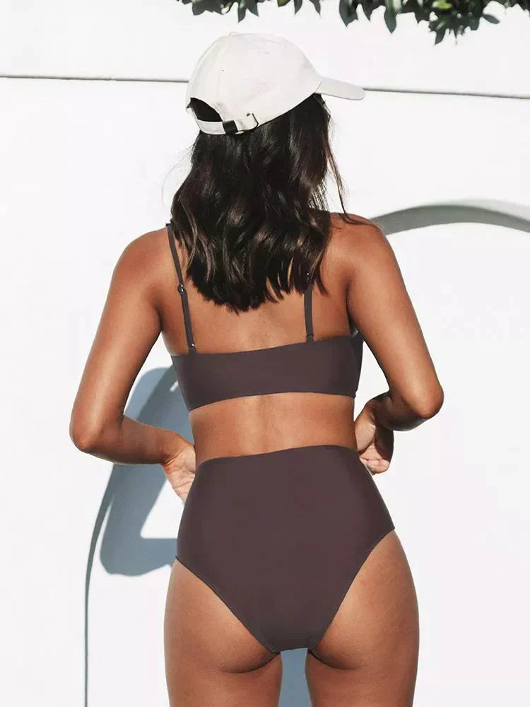 Damen High-Waist-Bikini in verschiedenen Farben
