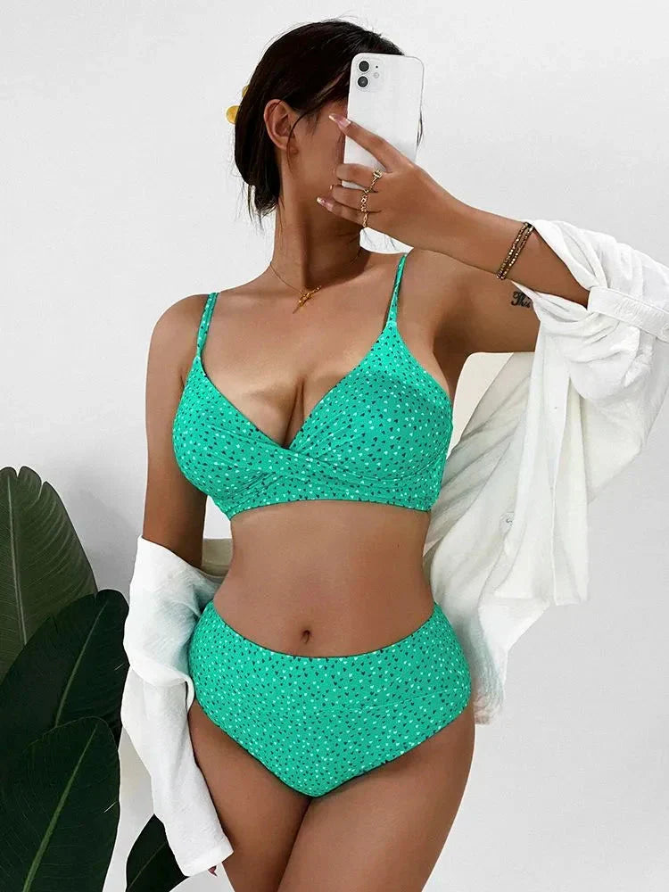 Damen High-Waist-Bikini-Set