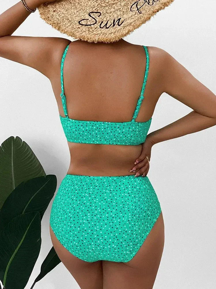 Damen High-Waist-Bikini-Set