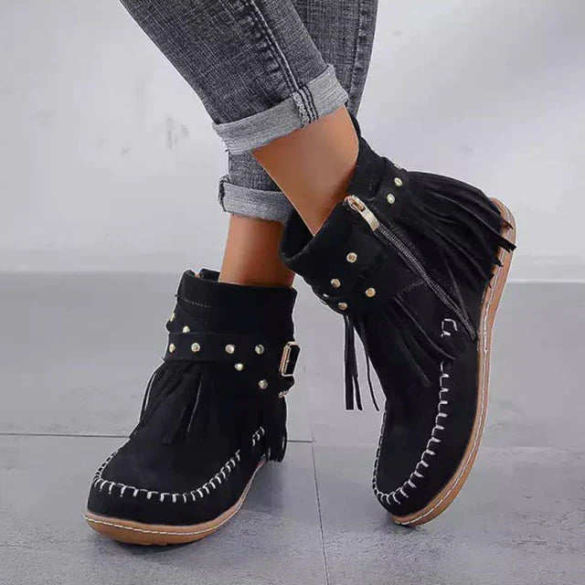 W&W Mode | Vintage Fransen Stiefeletten