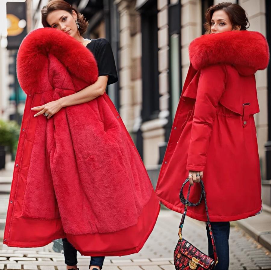 W&W Mode | Damen Winterjacke mit Pelzkragen