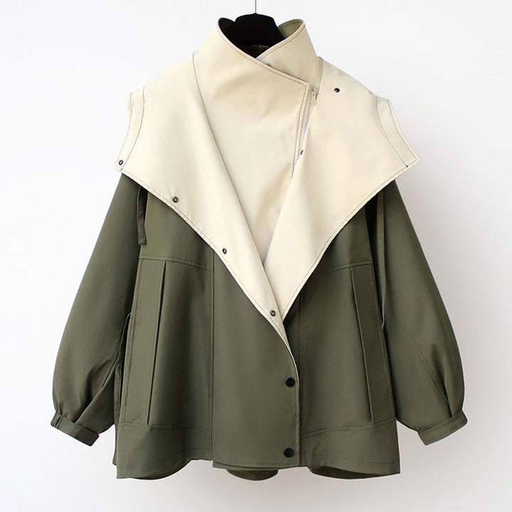 W&W Mode | Mittellange, taillierte Windjacke für Damen mit Kapuze und Reißverschluss