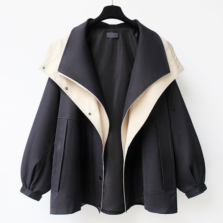 W&W Mode | Mittellange, taillierte Windjacke für Damen mit Kapuze und Reißverschluss