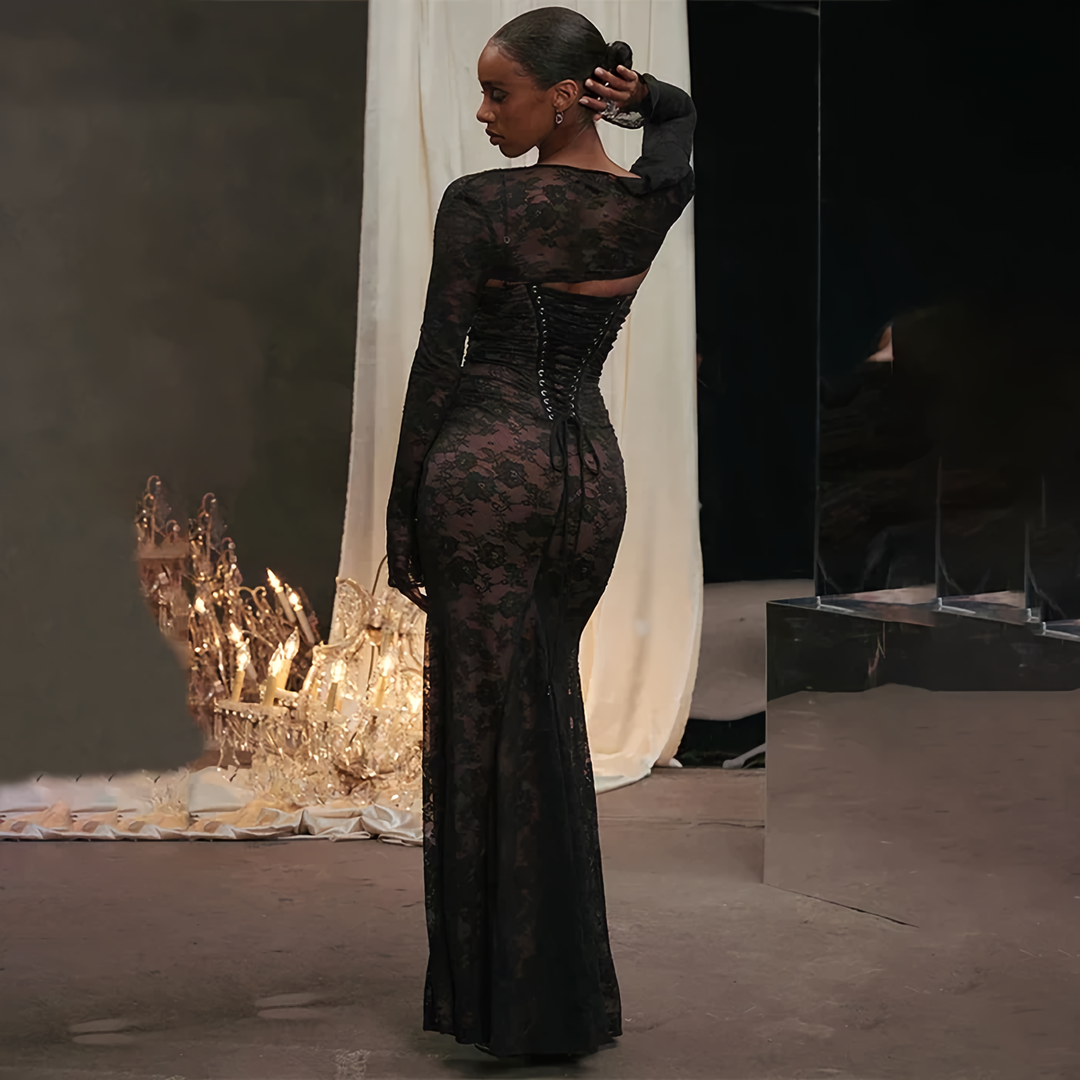 W&W Mode | Maxikleid mit Spitzenstickerei und Sling