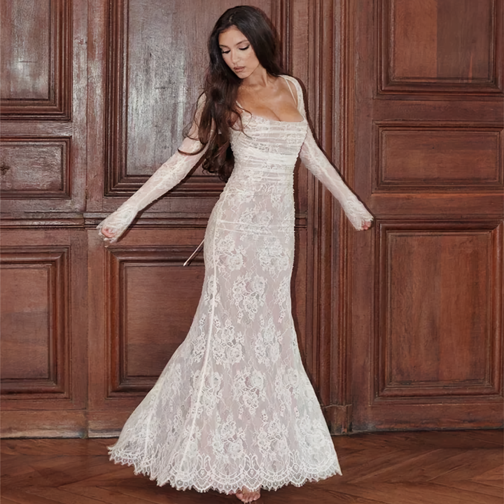 W&W Mode | Maxikleid mit Spitzenstickerei und Sling