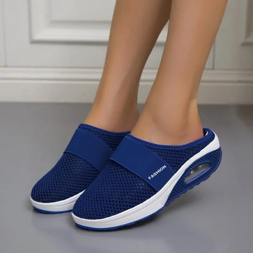 W&W Mode Damen Slip-On-Slipper aus Mesh mit strukturierter Sohle