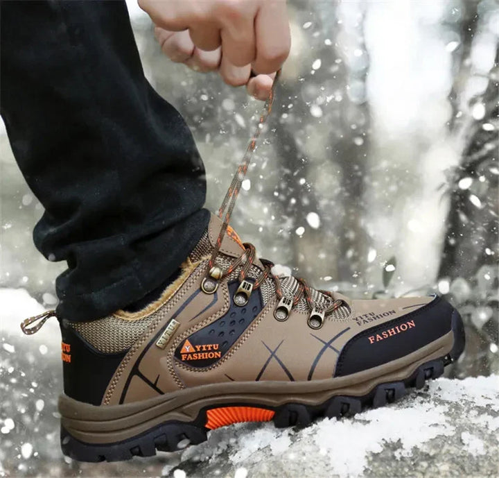 W&W Mode | Wasserdicht Vegan Leder Trekkingschuhe Herrenschuhe