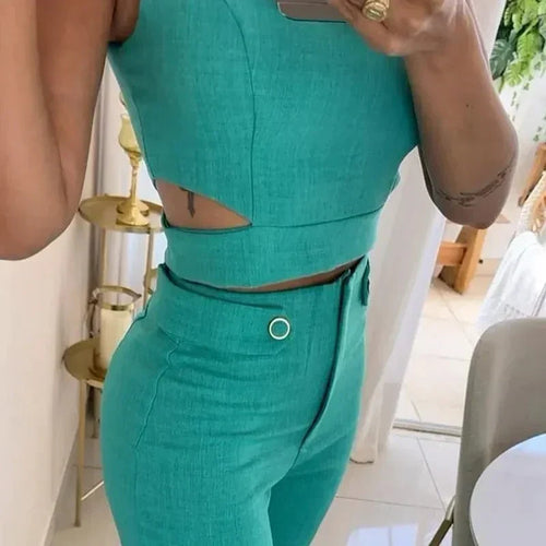 W&W Mode | Satz Aus Ärmelloses Oberteil Und Hose Mit Hoher Taille