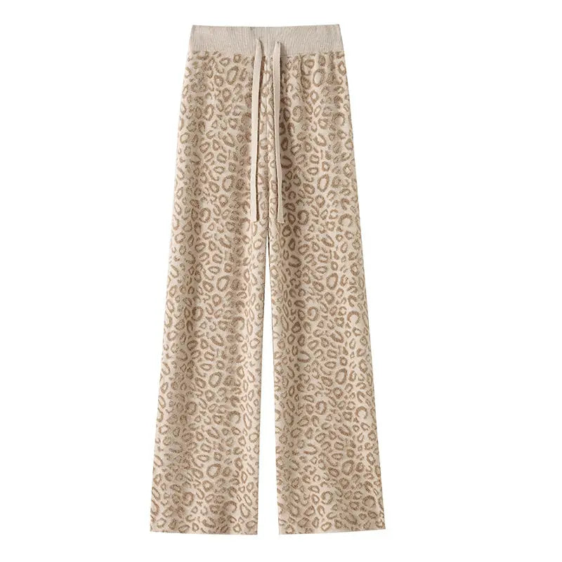 W&W Mode | Weite Bein Hosen für Damen mit Leopardenmuster