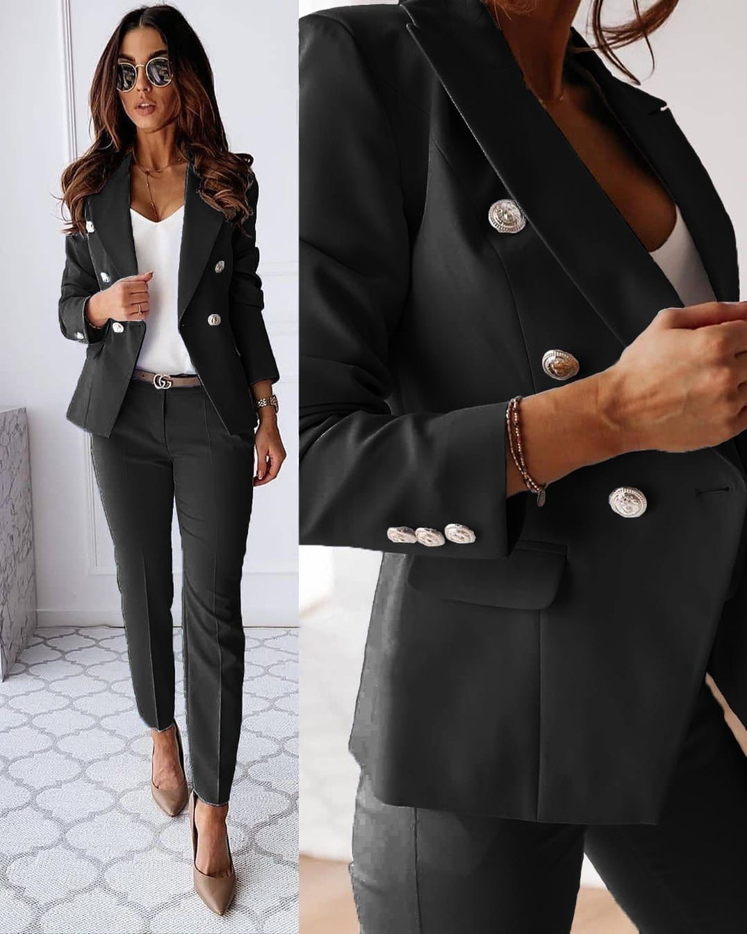 W&W Mode | Eleganter Hosenanzug Mit Jacke & Hose