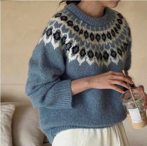 W&W Mode | Norwegischer Jochpullover - weicher skandinavischer Damenpullover