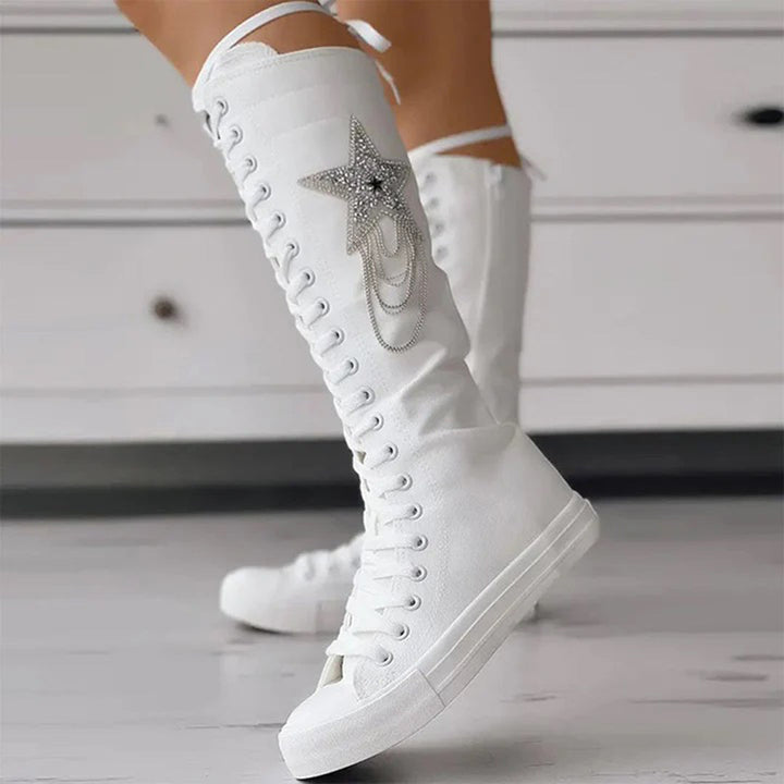 Orthopädische Schnürschuhe mit Stern-Design und hohem Schaft