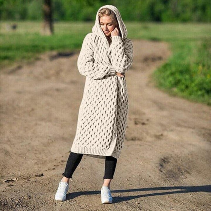 Chic: Cardigan mit Kapuze und Strukturmuster