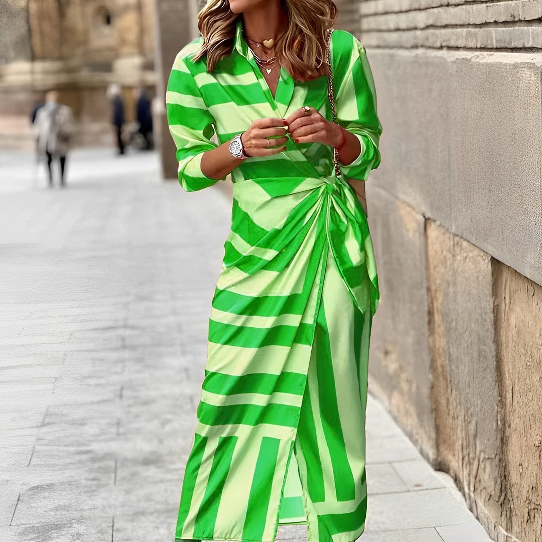 W&W Mode | Halbe Ärmel V Ausschnitt Maxikleid Sommerkleid