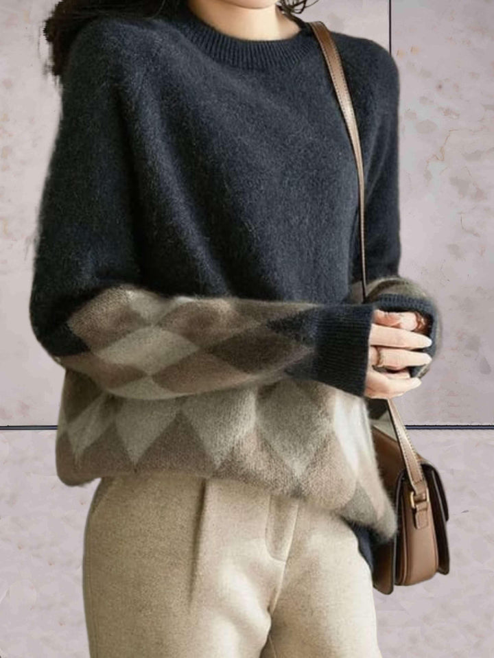 W&W Mode - Übergroßer Strickpullover mit Rundhalsausschnitt
