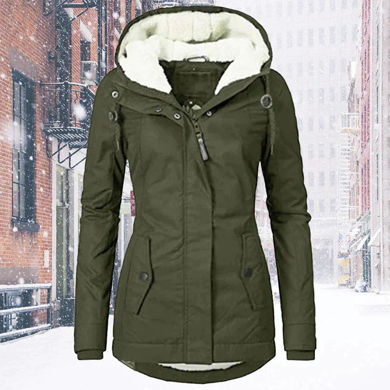 W&W Mode | Kapuze | Reißverschluss | Winterjacke | Damenjacke