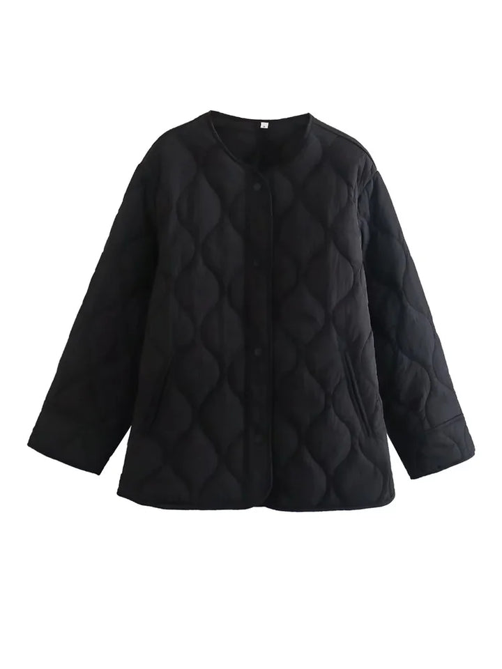 W&W Mode - Stepp Oversize-Jacke Mit Druckknöpfen