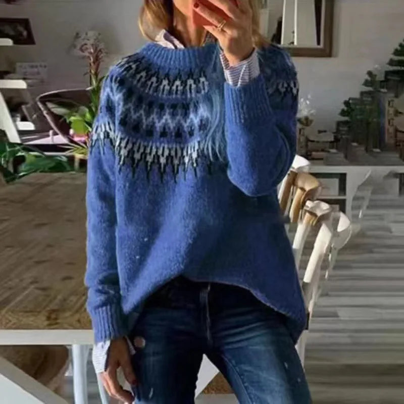 W&W Mode | norwegischer Yoke-Pullover - warmer skandinavischer Damenpullover