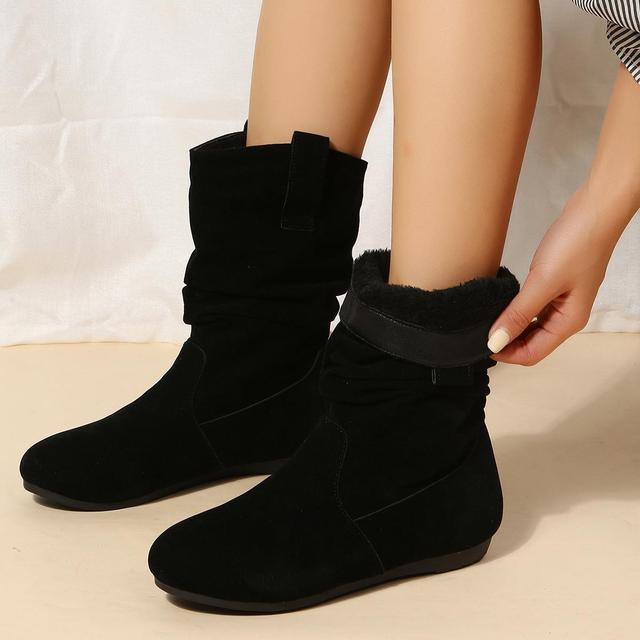 W&W Mode | Plüsch-Stiefel mit flacher Sohle