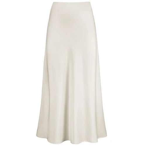 W&W Mode | Mode Langer Glänzender Satin Rock