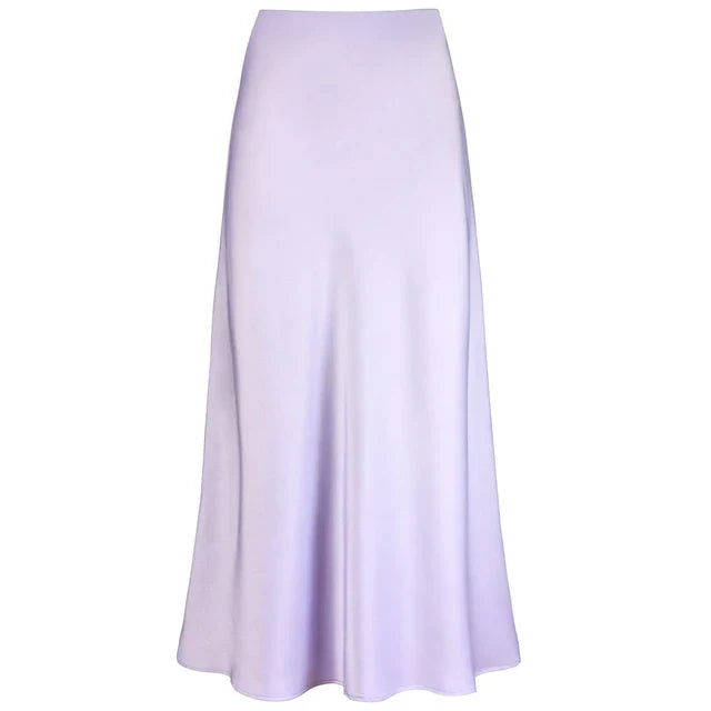 W&W Mode | Mode Langer Glänzender Satin Rock