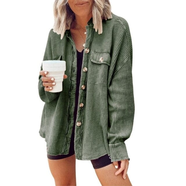 W&W Mode | Modische Cordjacke Mit Knöpfen