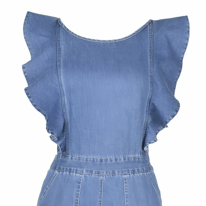 W&W Mode | Denim Jumpsuit mit Rüschen