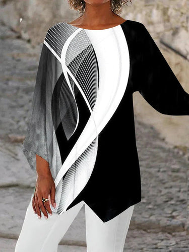 W&W Mode | Moderne geometrische langärmelige Tunika