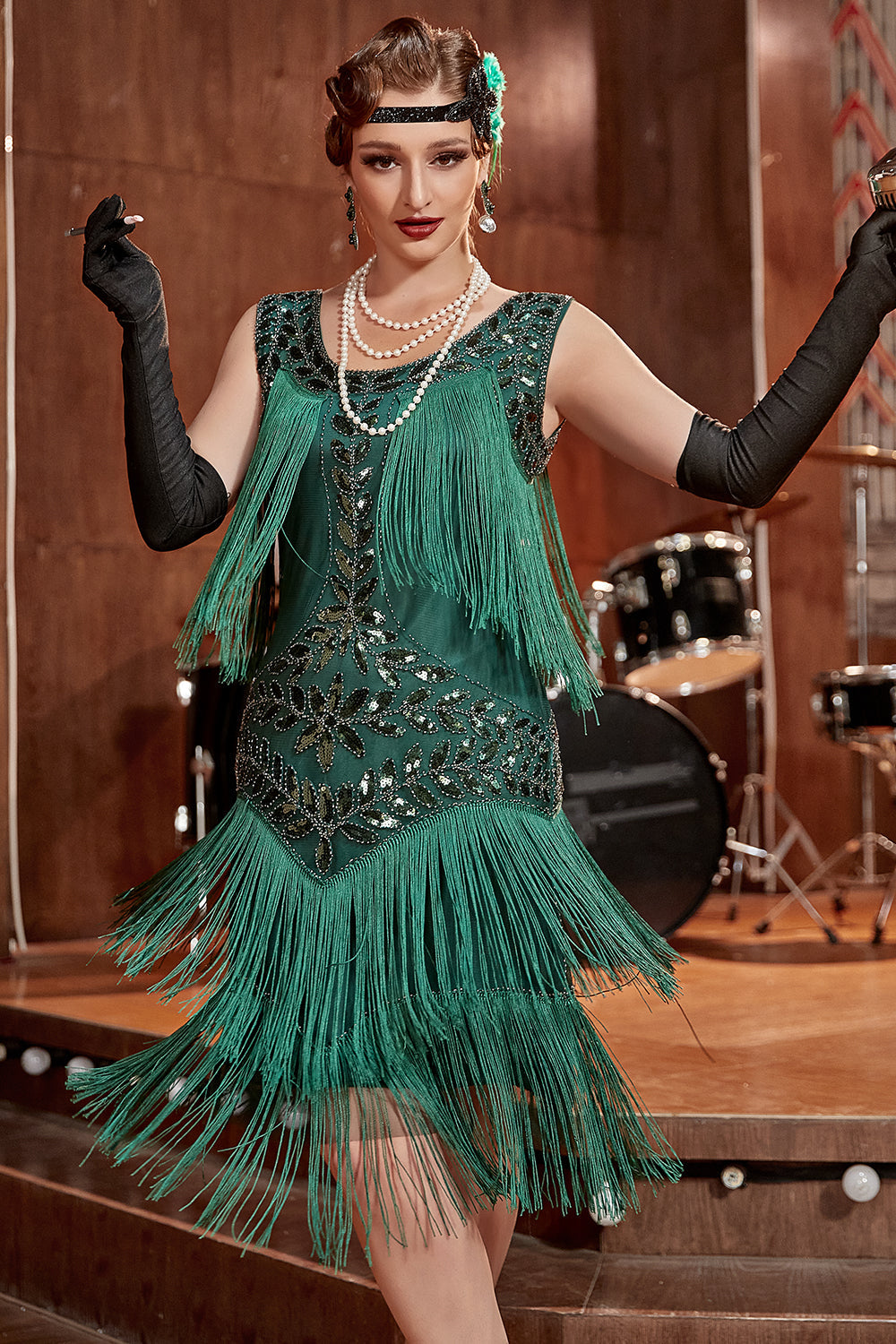 Elegantes Charleston-Paillettenkleid mit Hapsut-Schnitt für Festliche Anlässe | W&W Mode
