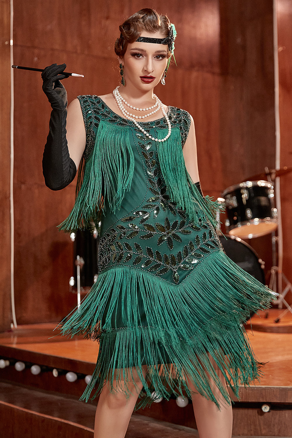 Elegantes Charleston-Paillettenkleid mit Hapsut-Schnitt für Festliche Anlässe | W&W Mode