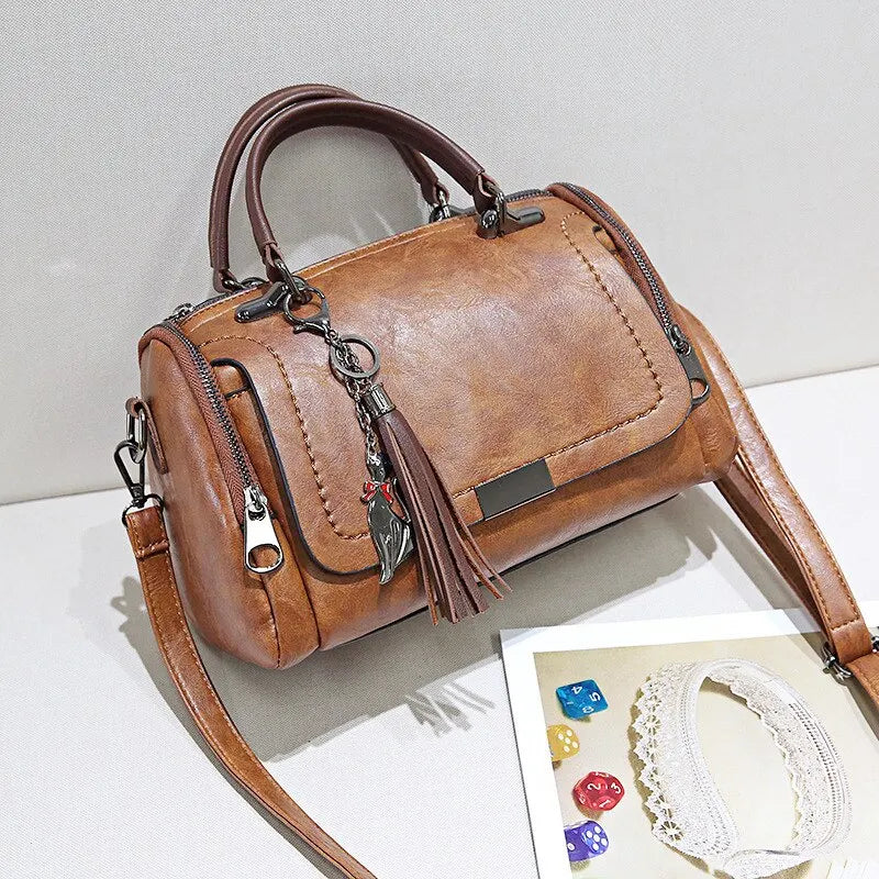 W&W Mode – Damen-Schultertasche mit Quasten-Dekor: großes Fassungsvermögen, modisches Design