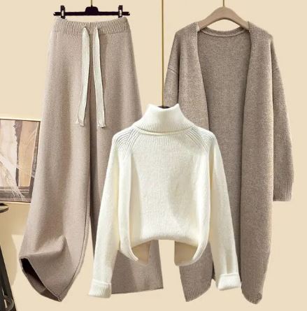 Damen-3-teiliges Set aus Oberteil, Hose und Blazer