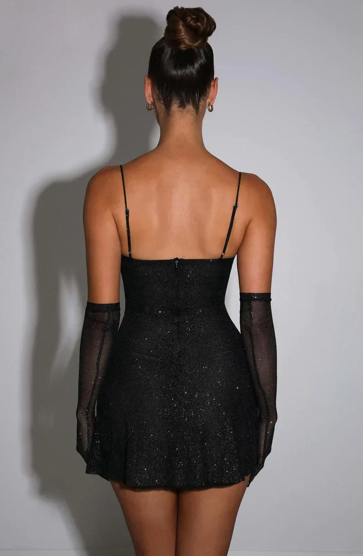 W&W Mode | Minikleid Mit Handschuhen Für Frauen