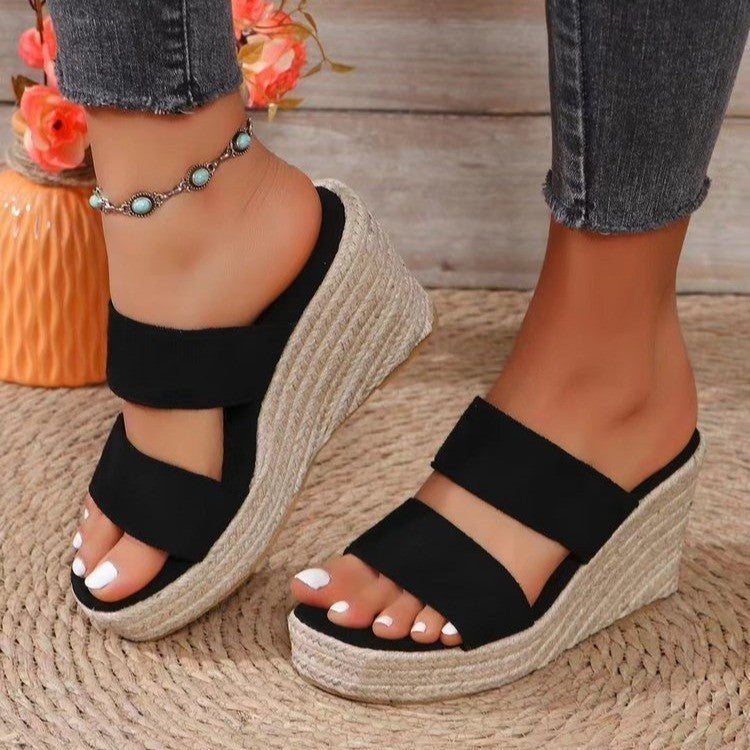 bequeme Sandalen mit hohem Absatz