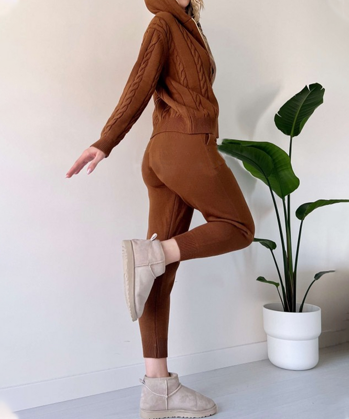 Anja™ - 2-teiliges Set mit Strickjacke und lässigem Jacquard-Pullover