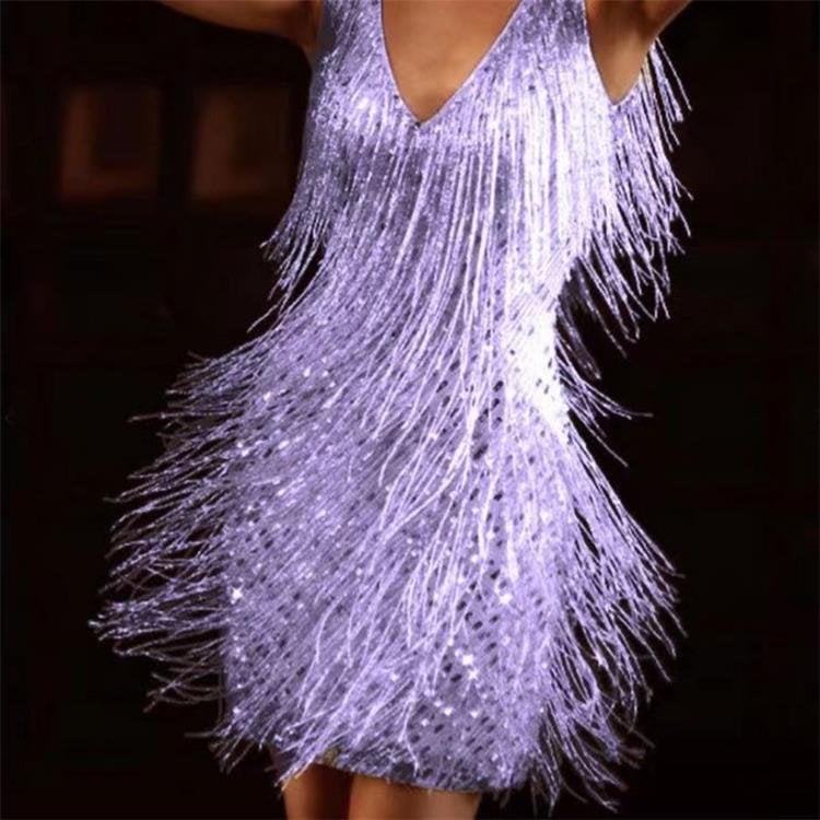 Damen Slip-Kleid mit V-Ausschnitt