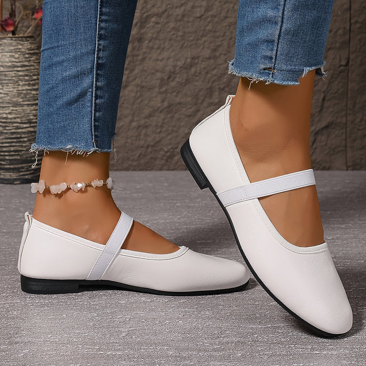 W&W Mode | Elegante Weiße Mary Jane Ballerinas