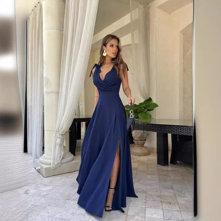 W&W Mode | Abendkleid Langer Plissierter Einfarbiger