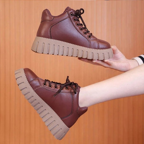 Damen Lederstiefel mit gepolsterter Einlegesohle