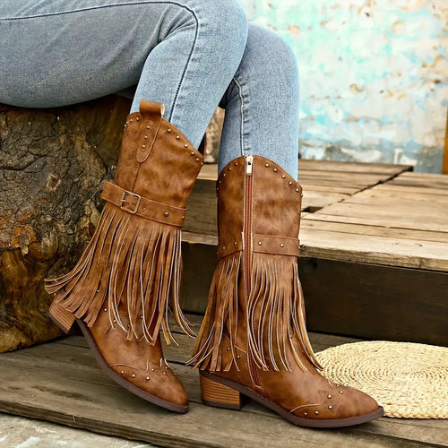 W&W Mode | Robuste Cowboy-Stiefel Mit Dicken Absätzen
