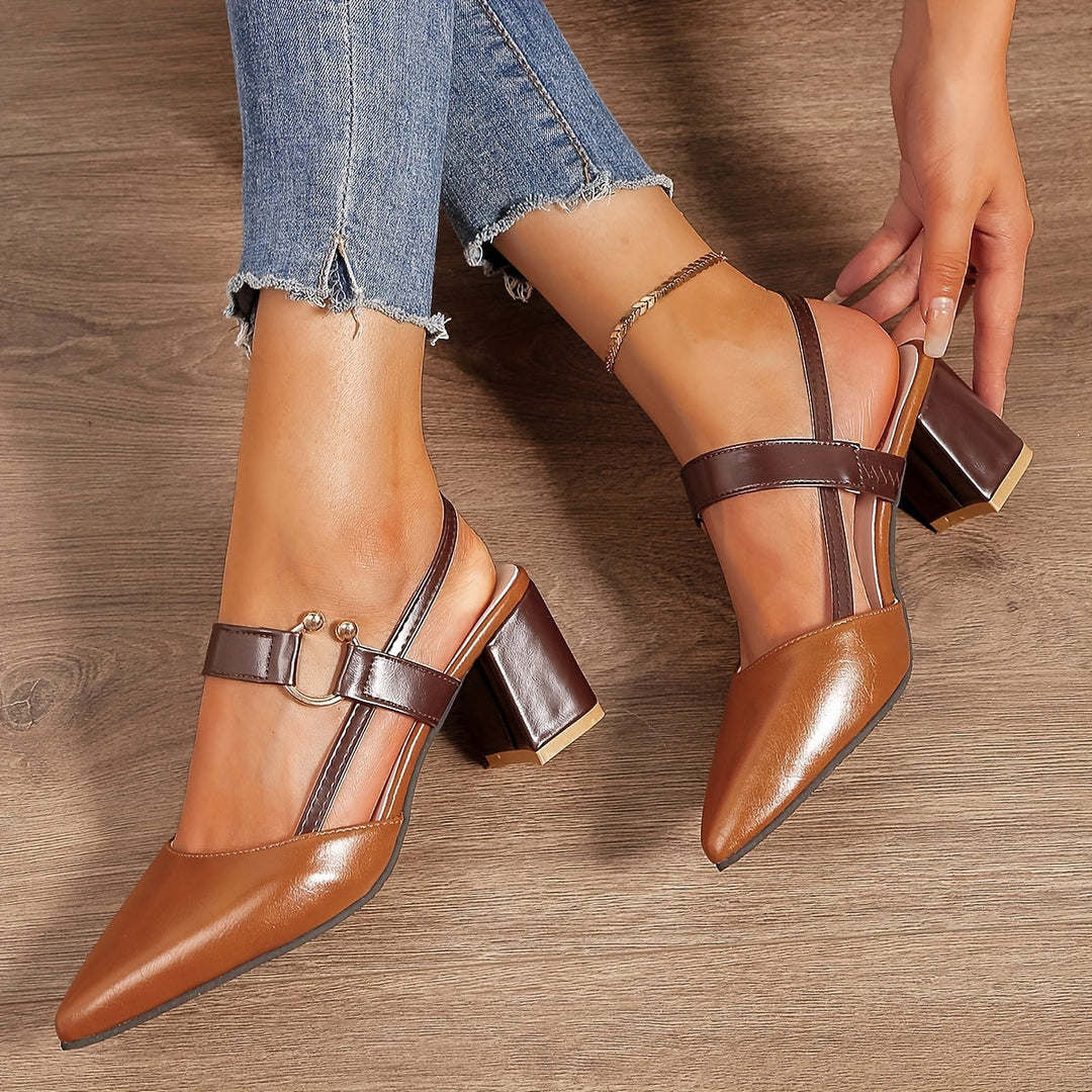 W&W Mode | Spitz Zulaufende Blockabsatz Schuhe Für Frauen