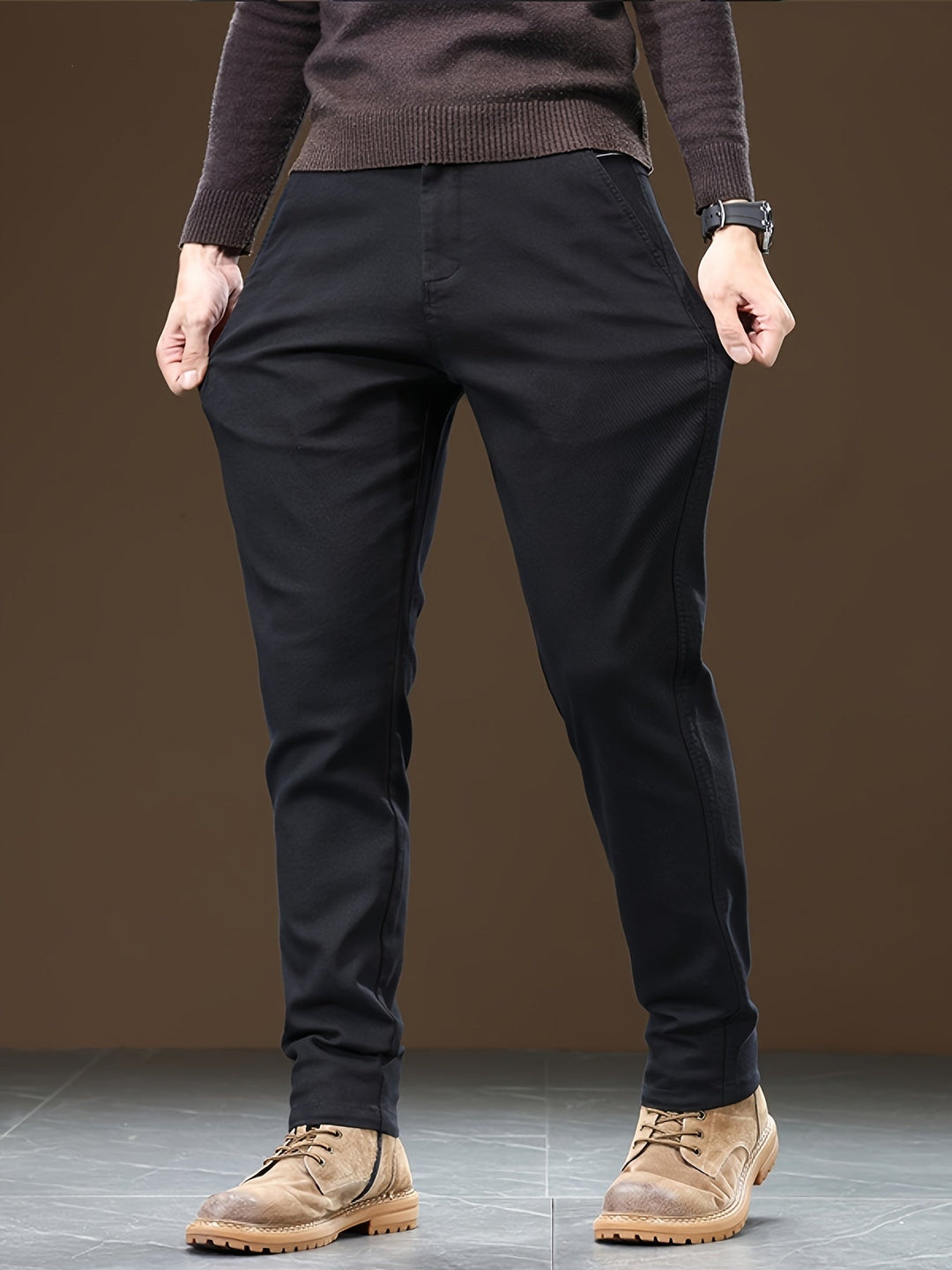 W&W Mode | Baumwoll Herren Chino Hose, Reguläre Passform, Dehnbarem Stoff