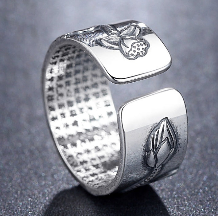 W&W Mode | Silberner Lotus Sutra Ring