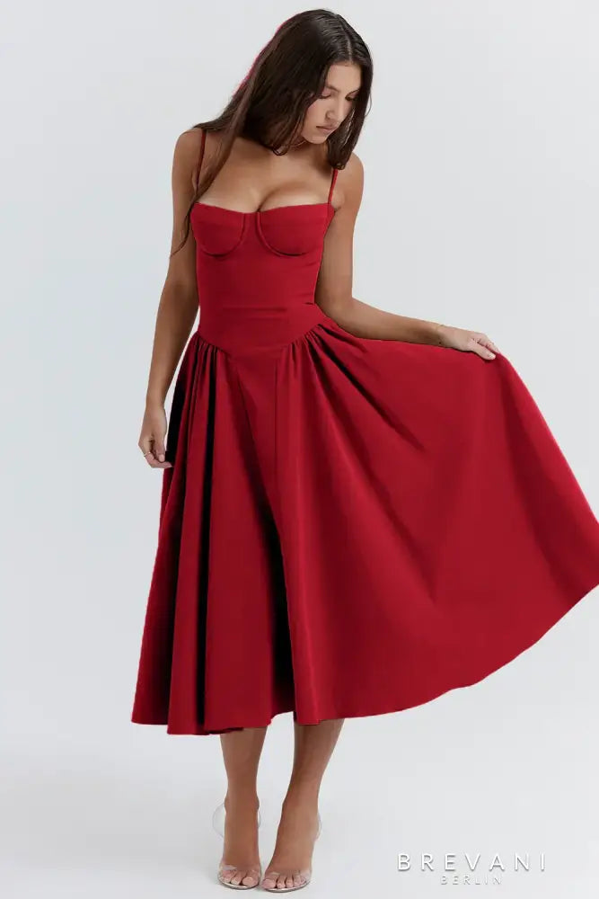 Midikleid in Korsettform
