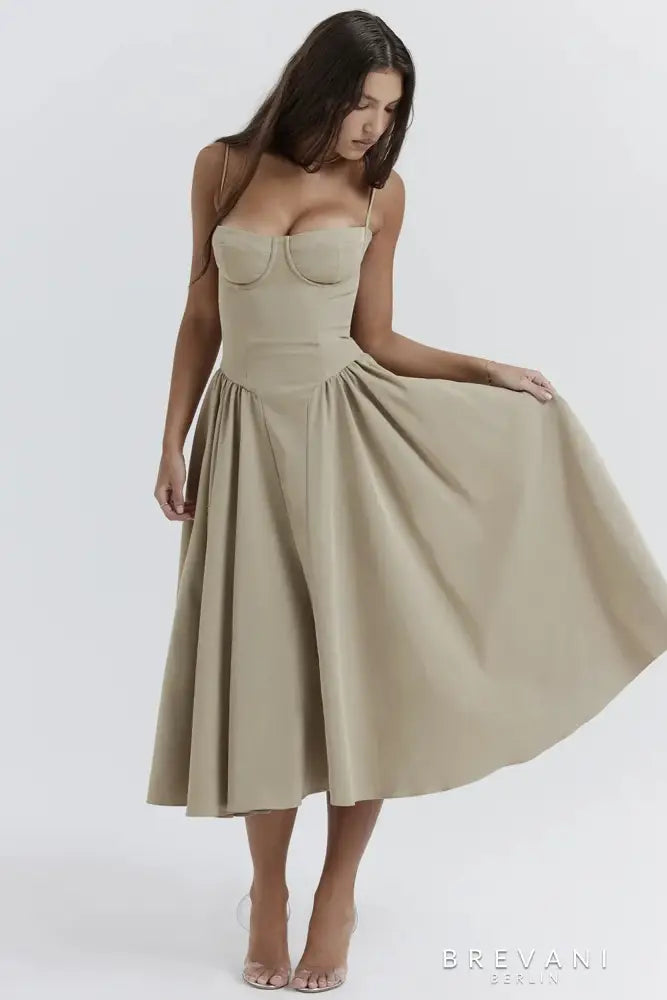 Midikleid in Korsettform