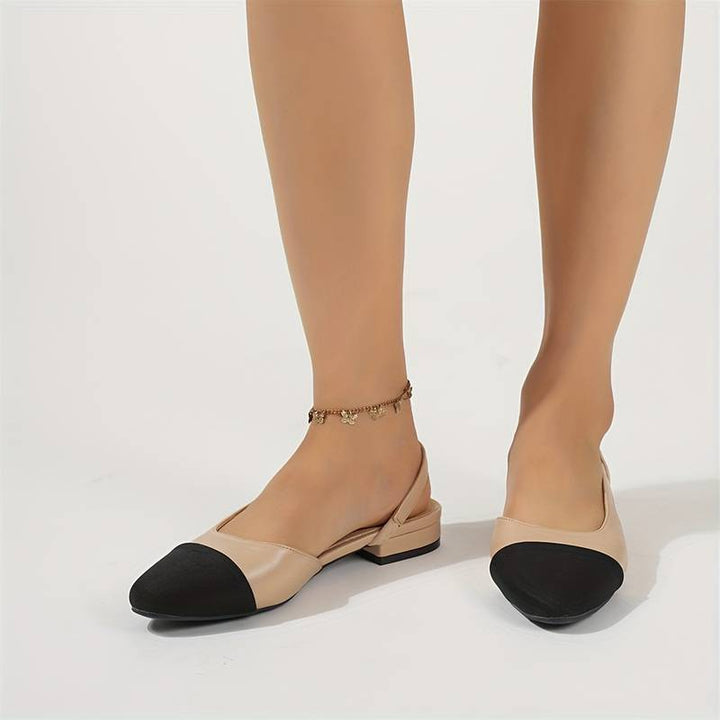 W&W Mode | Slingback Ballerinas in Beige & Schwarz Klassischer Chic