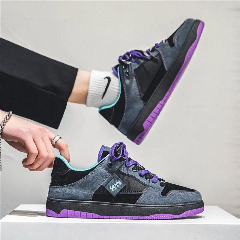 Skate-Schuhe mit niedriger Silhouette und Kontrastschnürsenkeln