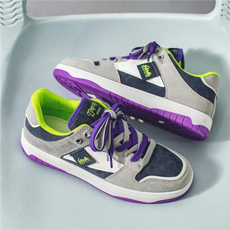 Skate-Schuhe mit niedriger Silhouette und Kontrastschnürsenkeln