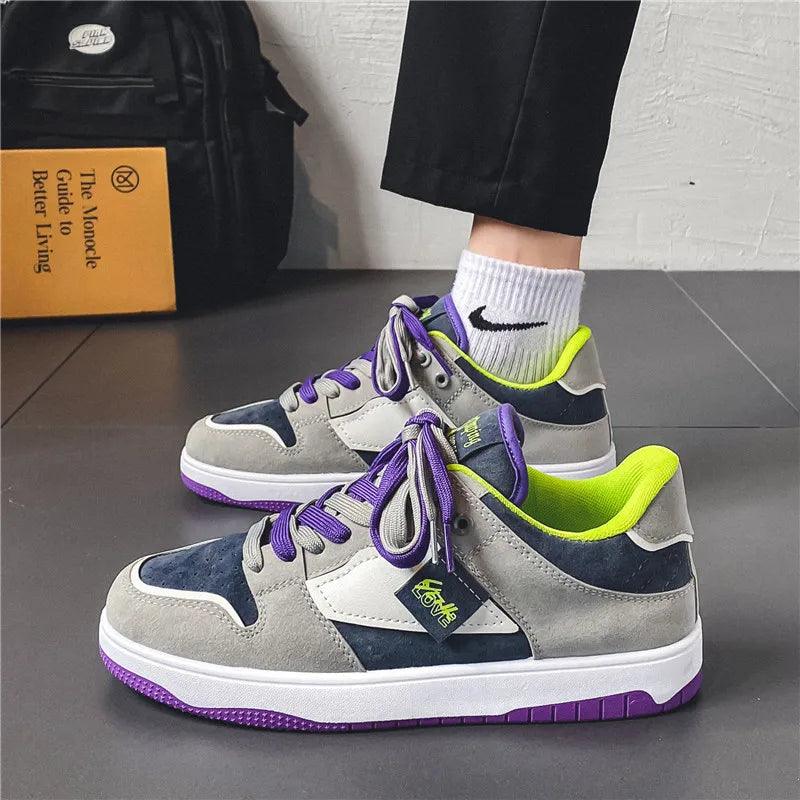 Skate-Schuhe mit niedriger Silhouette und Kontrastschnürsenkeln