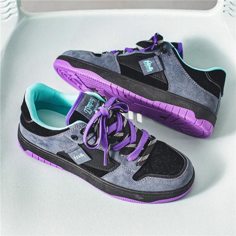 Skate-Schuhe mit niedriger Silhouette und Kontrastschnürsenkeln